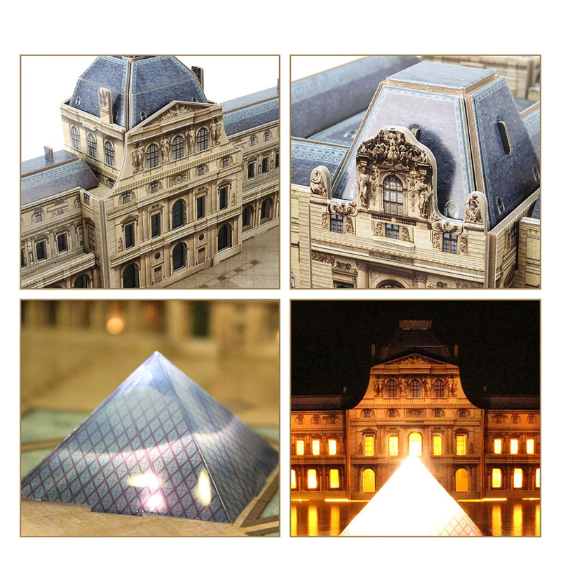 Laad de afbeelding in de Gallery-viewer, Cubic Fun 3D Puzzel The Louvre + Led Verlichting 137 Stukjes
