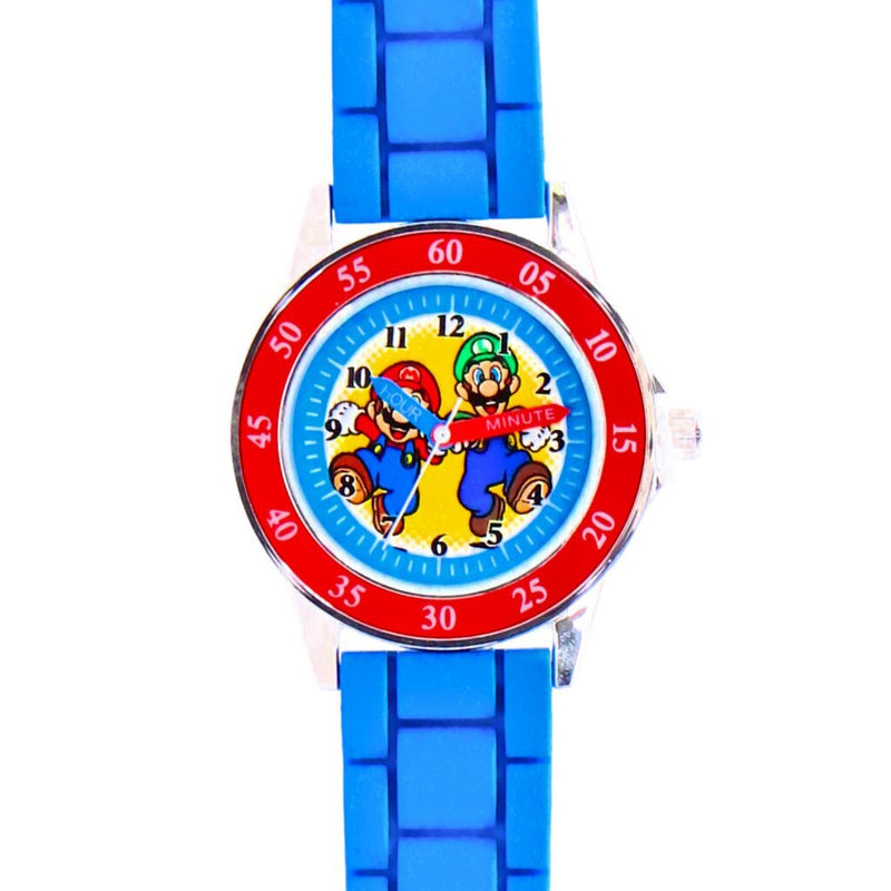 Laad de afbeelding in de Gallery-viewer, Super Mario Time Teacher Horloge Blauw/Rood
