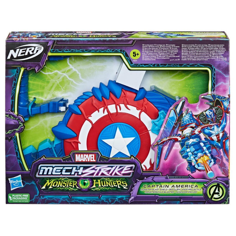 Laad de afbeelding in de Gallery-viewer, Nerf Marvel Mech Strike Monster Hunters Captain America + 3 Darts
