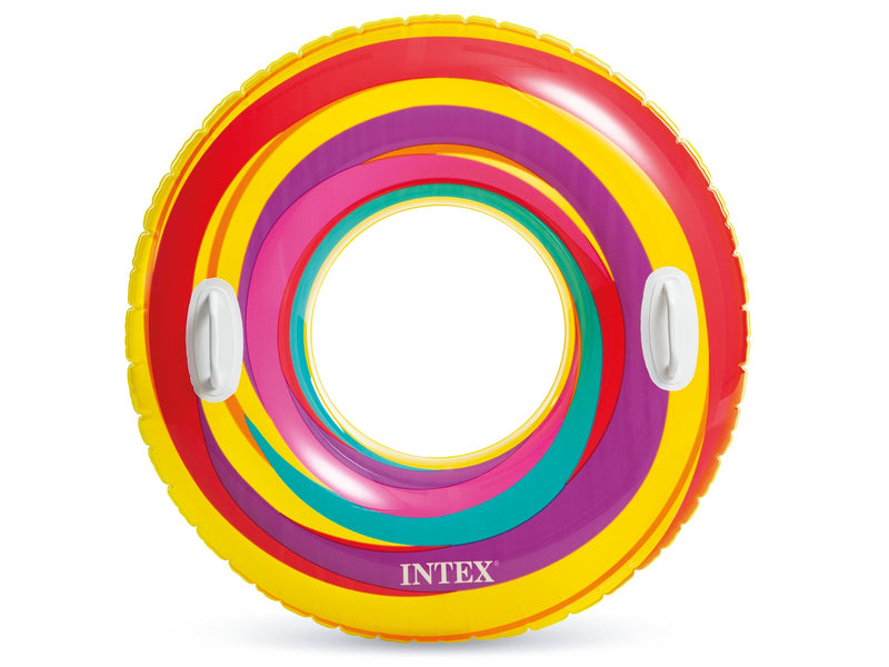Laad de afbeelding in de Gallery-viewer, Intex Swirly Whirly Zwemband Met Handgrepen Ø 91Cm
