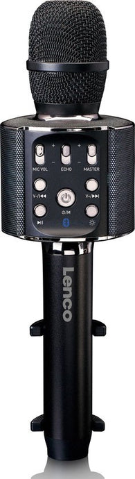 Lenco Bmc-090Bk Bluetooth Karaoke Microfoon Met Speaker En Verlichting Zwart
