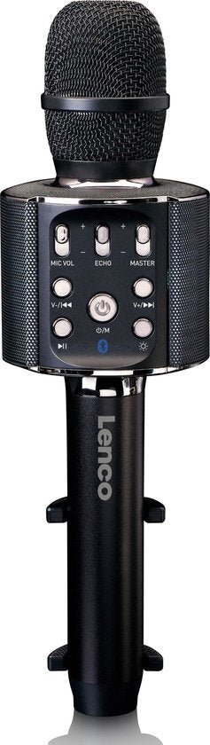 Laad de afbeelding in de Gallery-viewer, Lenco Bmc-090Bk Bluetooth Karaoke Microfoon Met Speaker En Verlichting Zwart
