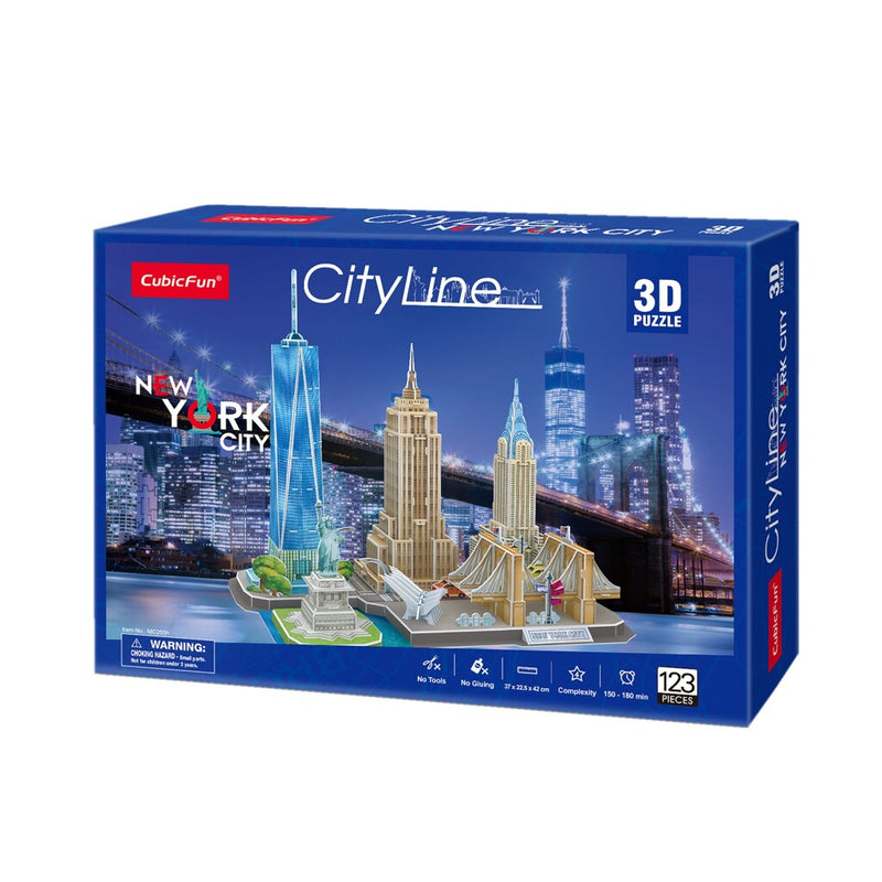 Laad de afbeelding in de Gallery-viewer, Cubic Fun City Line 3D Puzzel New York City 123 Stukjes
