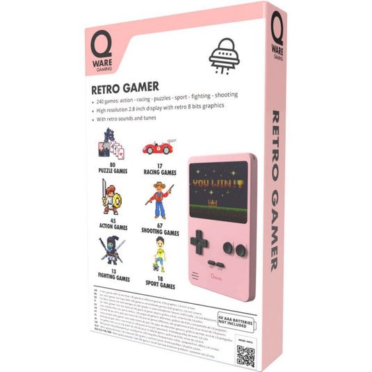 Overige Merken Qware Retro Spelcomputer 240 Games Roze