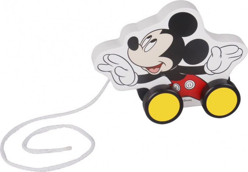 Laad de afbeelding in de Gallery-viewer, Tooky Toy Mickey Mouse Houten Trekfiguur 18 Maanden Wit/Zwart
