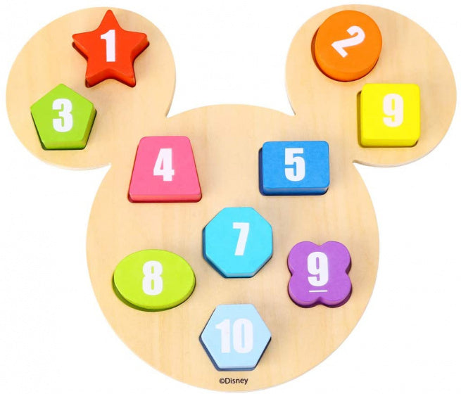Laad de afbeelding in de Gallery-viewer, Tooky Toy Mickey Mouse Educatieve Houten Getallenpuzzel 11-Delig
