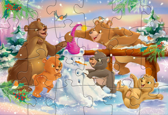 Rebo Productions Legpuzzel Christmas Bears Junior 24/24 Stukjes