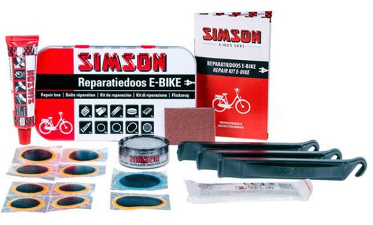 Simson Reparatiedoos E-Bike Aluminium Rood/Wit 14-Delig