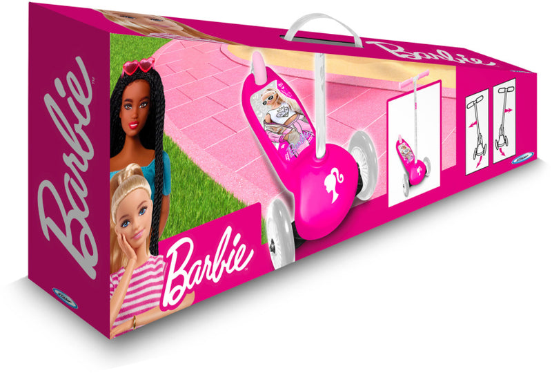 Laad de afbeelding in de Gallery-viewer, Stamp 3-Wiel Kinderstep Barbie Meisjes Voetrem Roze
