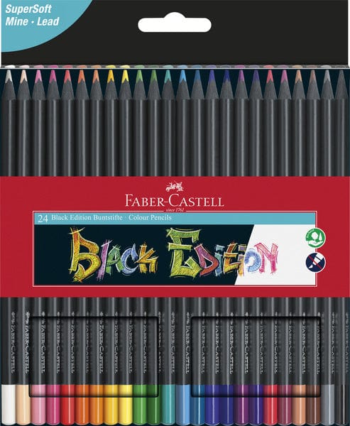 Laad de afbeelding in de Gallery-viewer, Faber Castell Fc-116424 Kleurpotloden Black Edition In Etui 24 Stuks
