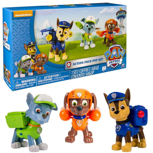 Paw Patrol Action Pack 3 Pups Rocky, Zuma En Chase