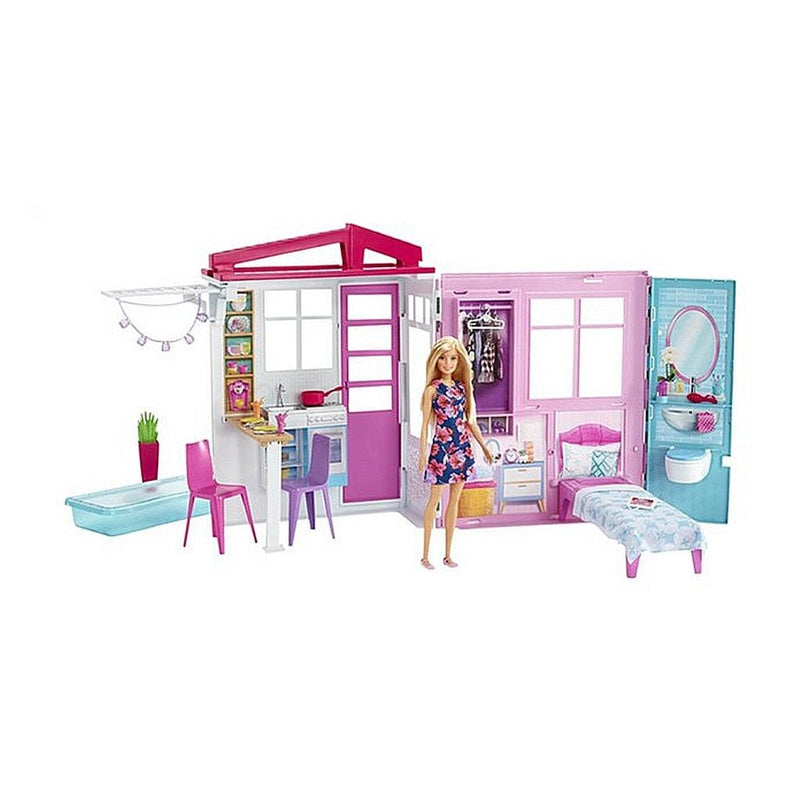Laad de afbeelding in de Gallery-viewer, Barbie Huis Met Pop + Meubels En Accessoires
