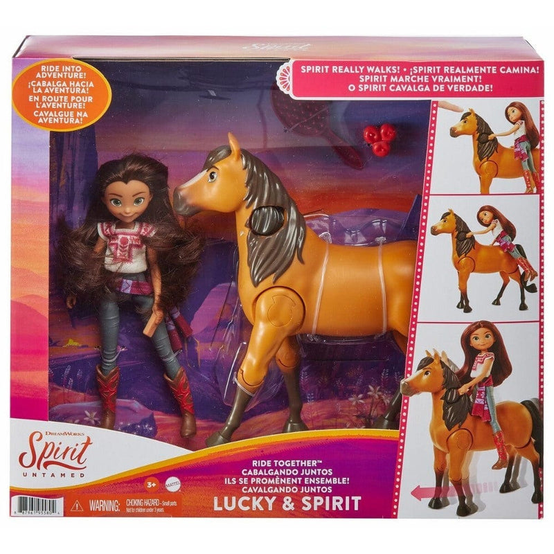 Laad de afbeelding in de Gallery-viewer, Mattel Spirit Untamed Samen Rijden Met Lucky En Spirit
