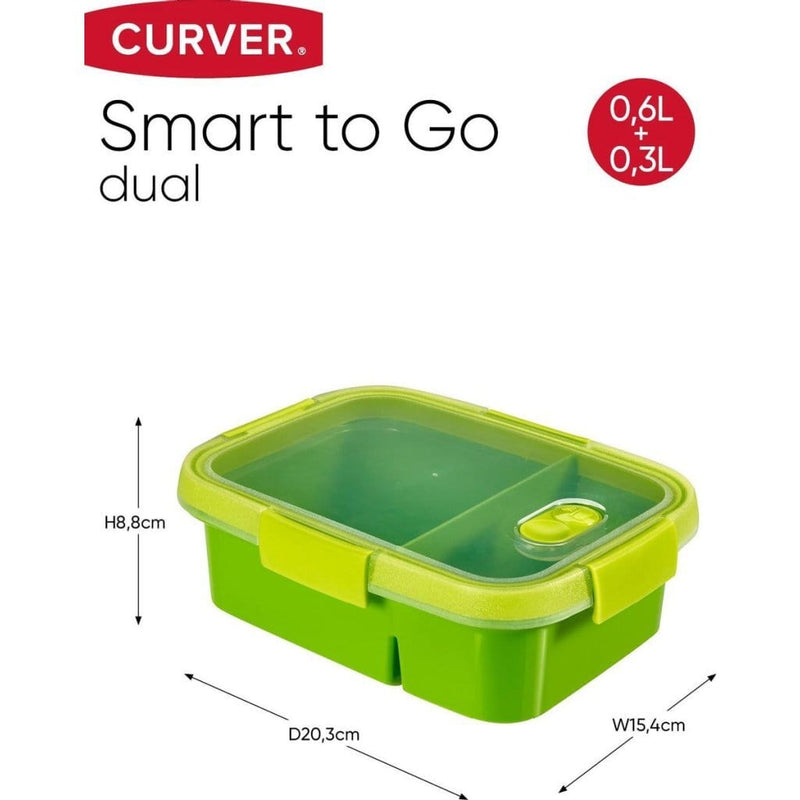 Laad de afbeelding in de Gallery-viewer, Curver Smart To Go Duo Lunchbox 0,6+0,3L
