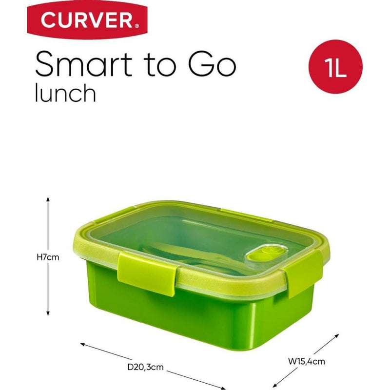 Laad de afbeelding in de Gallery-viewer, Curver Smart To Go Lunchbox 1L + Bestekset
