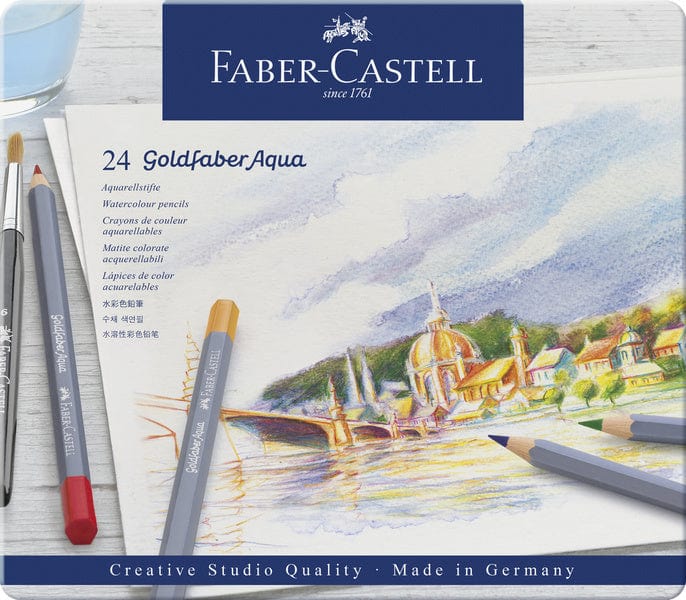 Laad de afbeelding in de Gallery-viewer, Faber Castell Fc-114624 Aquarelkleurpotlood Faber-Castell Goldfaber Etui 24 Stuks
