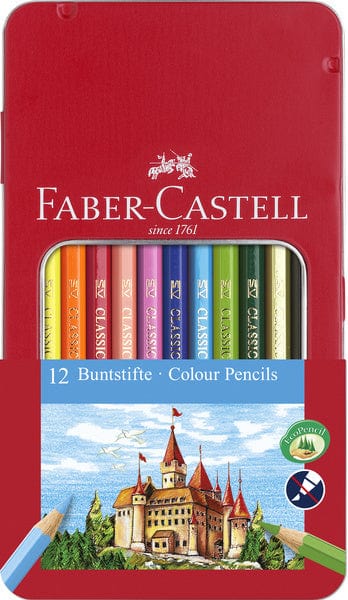 Faber Castell Fc-115801 Kleurpotlood Castle Zeskantig Metalen Etui 12 Stuks