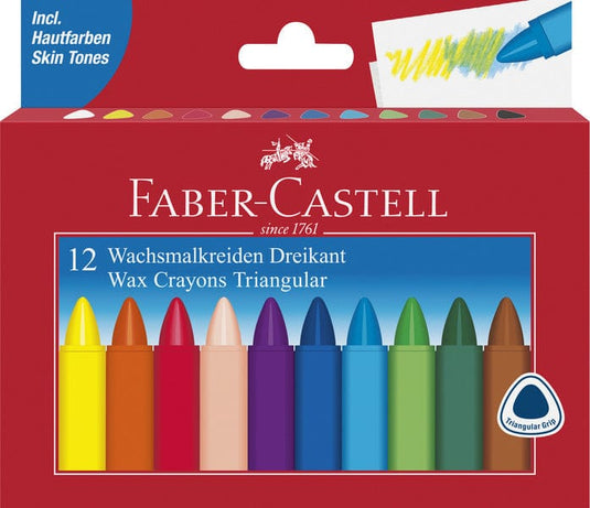 Faber Castell Fc-120010 Waskrijt Driehoek 12 Stuks