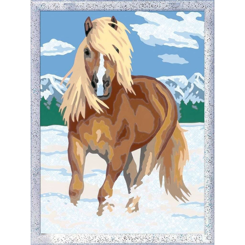 Laad de afbeelding in de Gallery-viewer, Ravensburger Schilderen Op Nummer Paard In De Sneeuw
