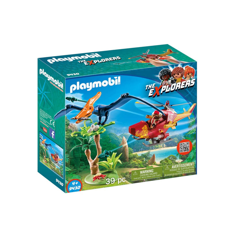 Laad de afbeelding in de Gallery-viewer, Playmobil 9430 The Explorers Helikopter Met Pteranodon
