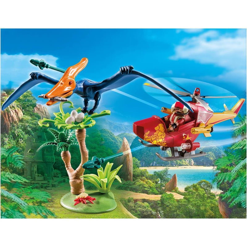 Laad de afbeelding in de Gallery-viewer, Playmobil 9430 The Explorers Helikopter Met Pteranodon
