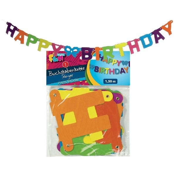 Basic Happy Birthday Letterslinger 1,5 Meter