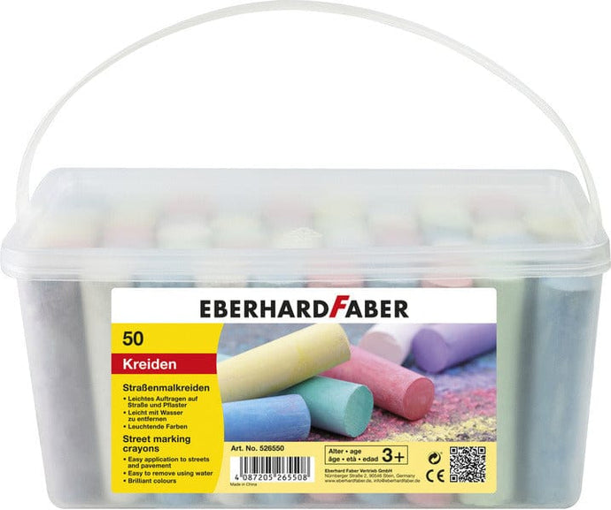 Eberhard Faber Ef-526550 Stoepkrijt Emmer Met 50 Krijtjes