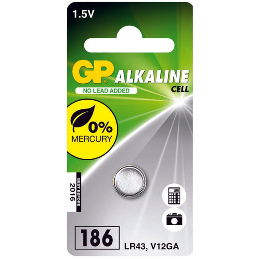 Gp Batteries Knoopcel Lr43 Alkaline 1.5V