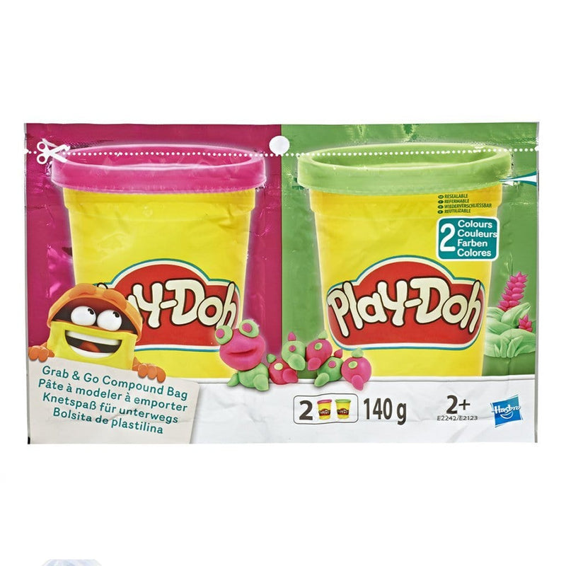 Laad de afbeelding in de Gallery-viewer, Play-Doh Grab And Go Compound Bag + 2 Kleuren Klei Assorti
