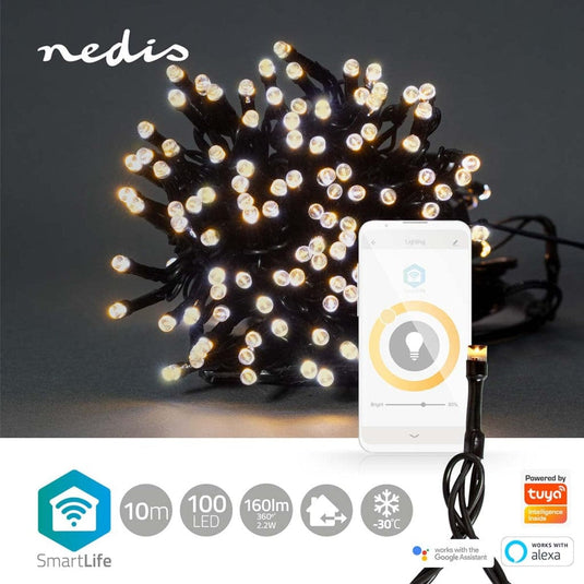 Nedis Wifilx01W100 Smartlife Decoratieve Led Wi-Fi Warm Wit 100 Led's 10.0 M Android&Trade; / Ios