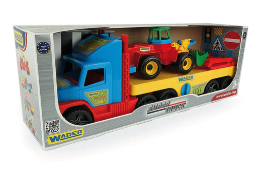Wader Super Truck Oplegger Met Graafmachine
