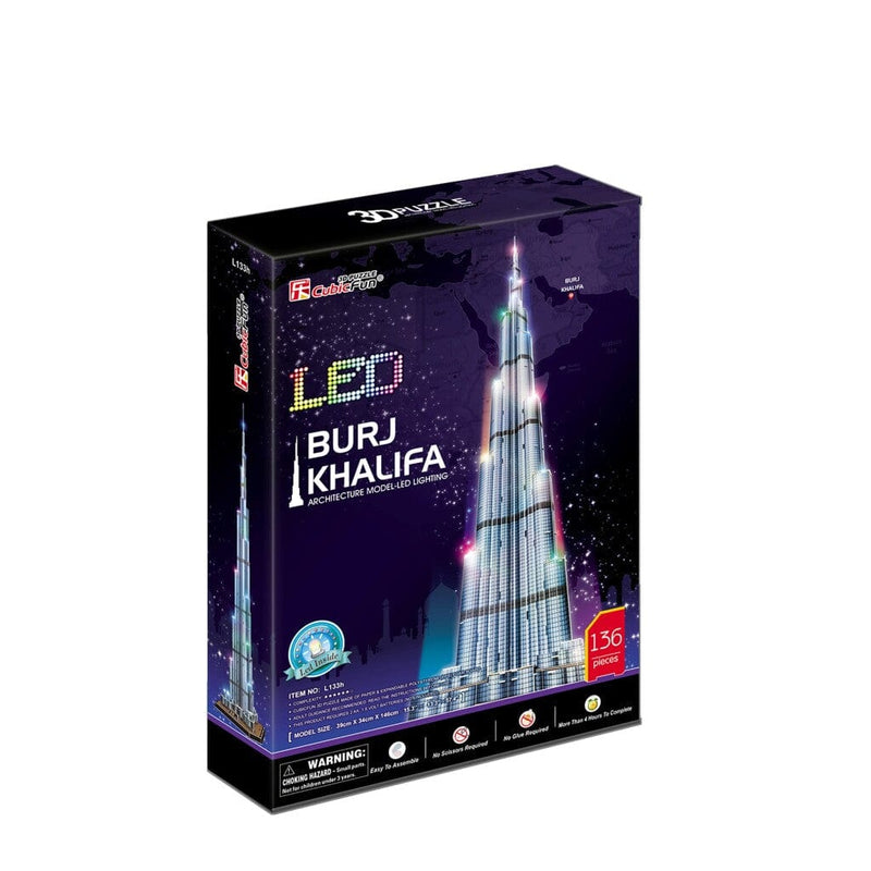 Laad de afbeelding in de Gallery-viewer, Cubic Fun 3D Led Puzzel Burj Khalifa 136 Stukjes
