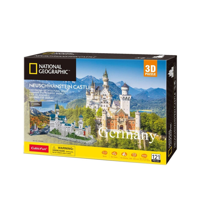 Laad de afbeelding in de Gallery-viewer, Cubic Fun National Geographic 3D Puzzel Neuschwanstein 121 Stukjes
