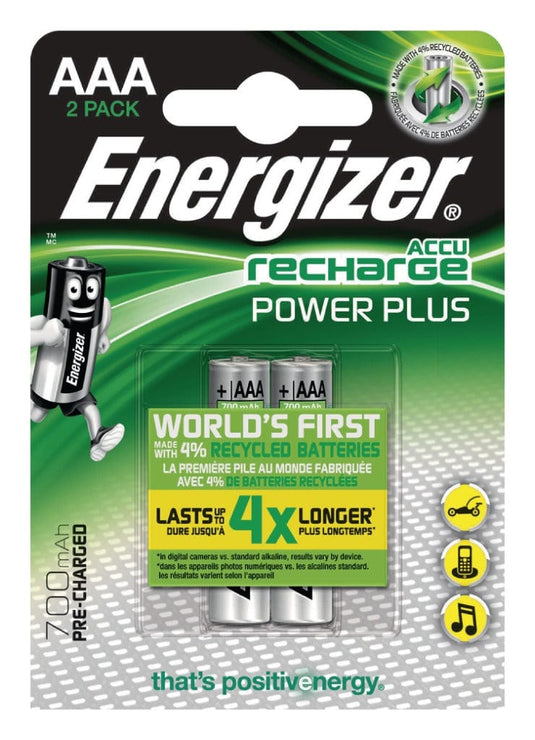 Energizer En-Pwrpl700B2 Oplaadbare Nimh Batterij Aaa 1.2 V Power Plus 700 Mah 2-Blister