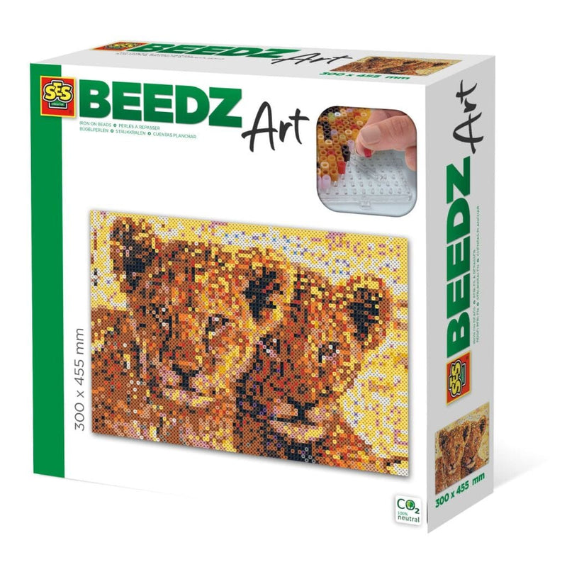 Laad de afbeelding in de Gallery-viewer, Ses Creative Beedz Art Strijkkralen Leeuwenwelpen 30X45.5 Cm 7000 Stuks
