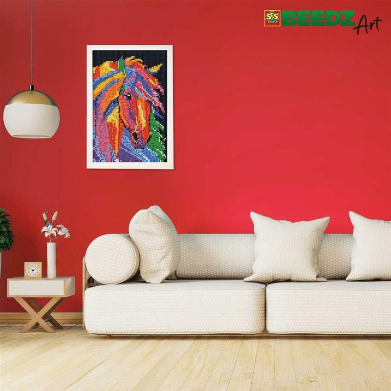 Laad de afbeelding in de Gallery-viewer, Ses Creative Beedz Art Strijkkralen Paard Fantasie 45.5X30 Cm 7000 Stuks
