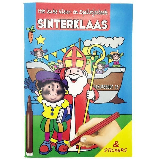 Basic Sinterklaas Kleur- En Spelletjesboek Met Stickers A4
