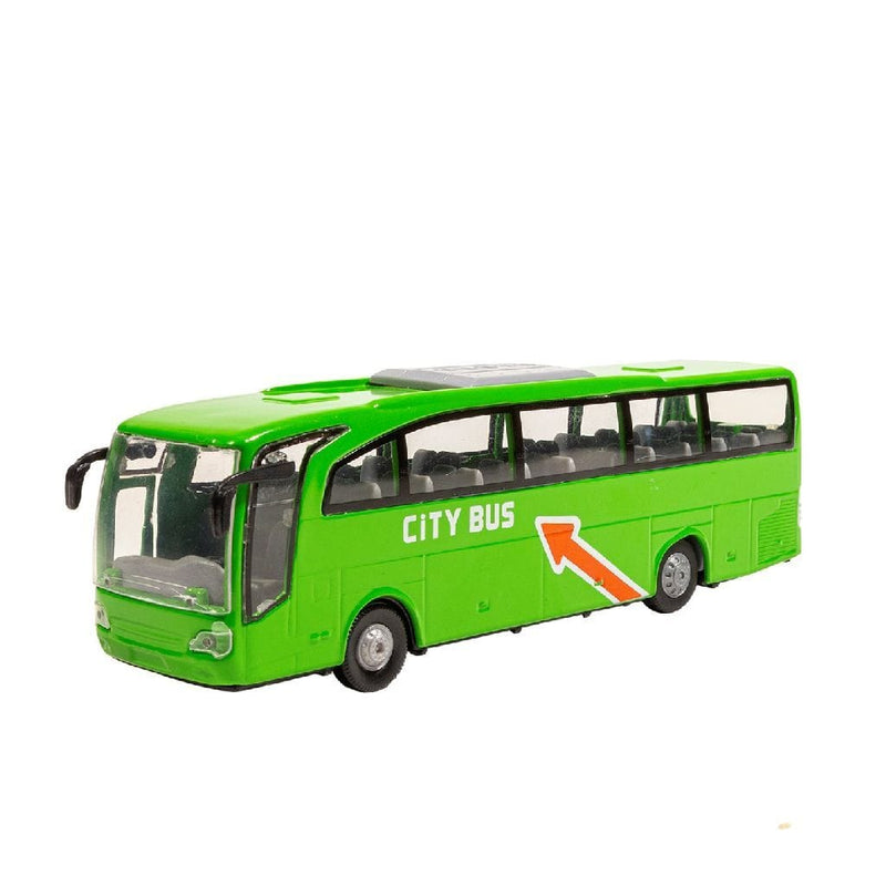 Laad de afbeelding in de Gallery-viewer, Basic City Die-Cast Travel Bus Groen
