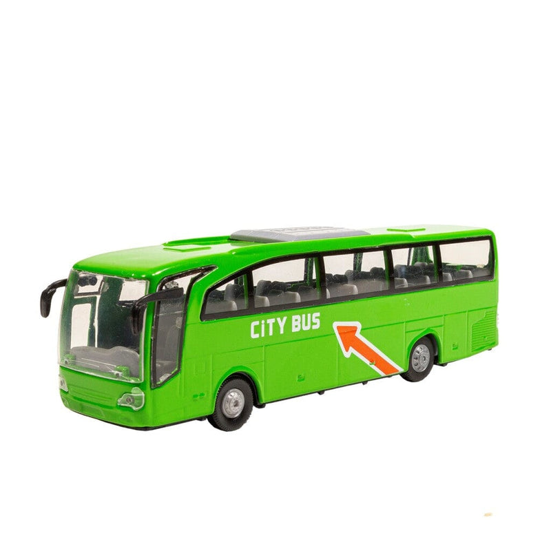 Laad de afbeelding in de Gallery-viewer, Basic City Die-Cast Travel Bus Groen
