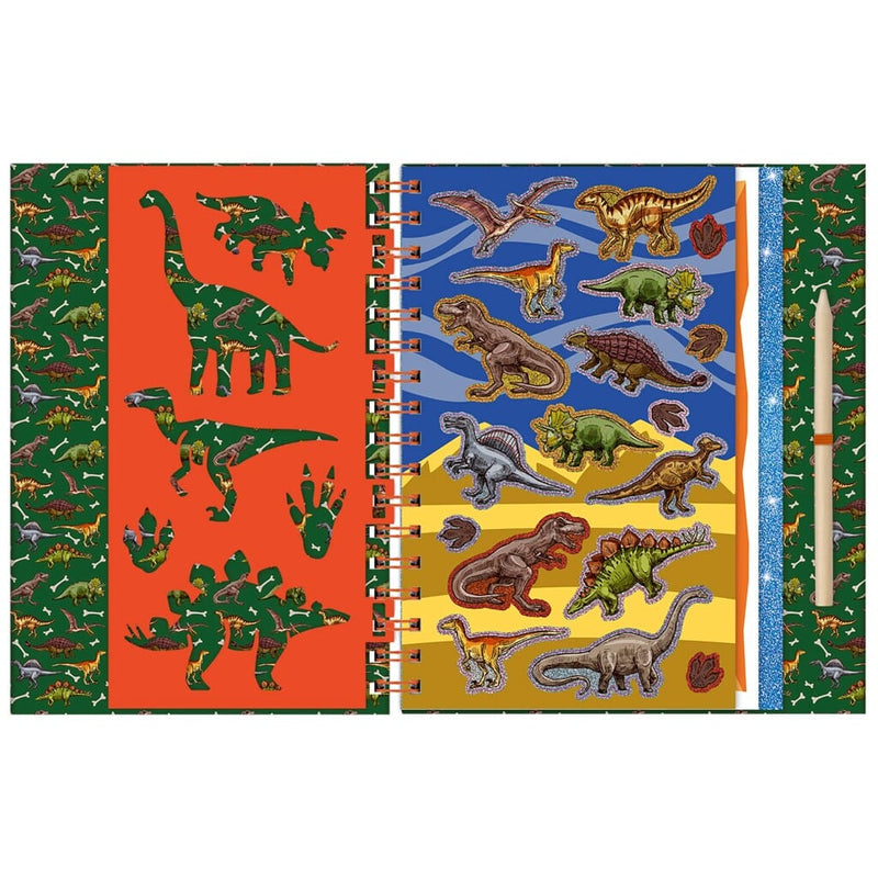Laad de afbeelding in de Gallery-viewer, Totum Dinosaurus Kras- En Kleurplaten Boek
