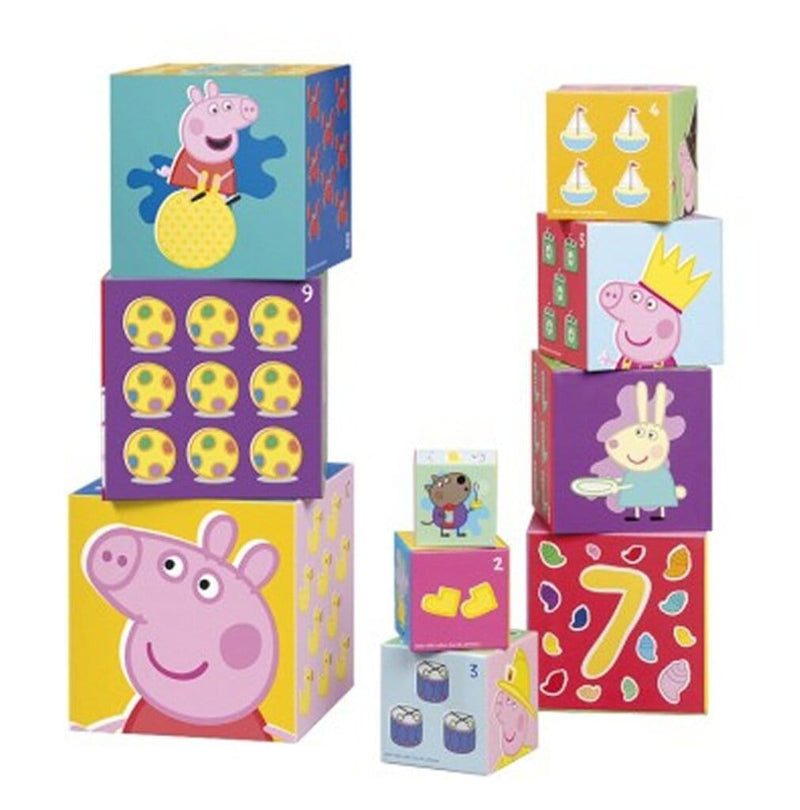 Laad de afbeelding in de Gallery-viewer, Bambolino Toys Peppa Pig Stapelkubus Met 10 Blokken
