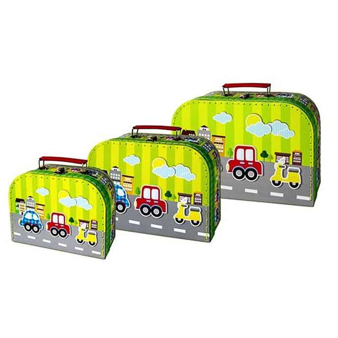 Simply For Kids 3-Delige Kofferset Voertuigen